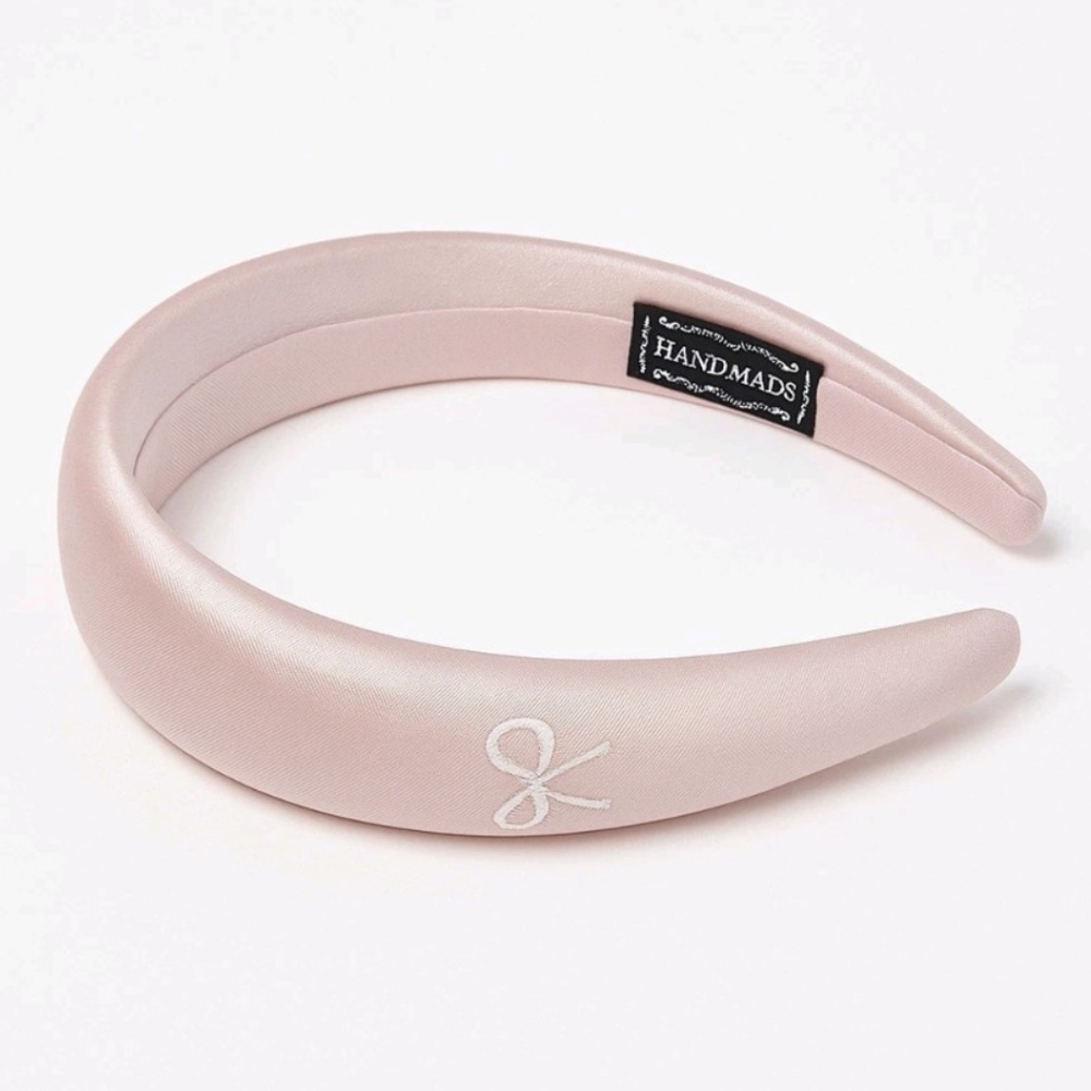LA Hearts Handmade Pink Padded Satin Bow Headband